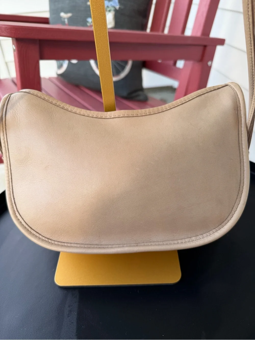 Vintage Coach Small Swinger Bag Leather Bone Made in the USA— Late 1980’s
